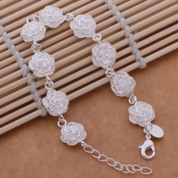 AH031 Wholesale Lucky Silver Color Charm Bracelets For Women Popular Fashion Jewelry Spend All Our /ebramsya Aeaaivha