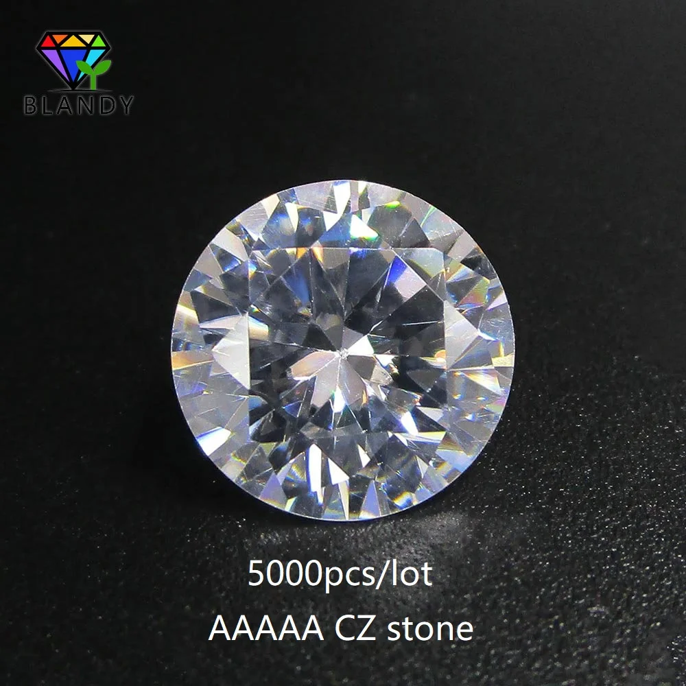 

Free Shipping 5000pcs/lot 5A CZ Stone 0.8~5.0mm Round White Cubic Zirconia Wholesale Synthetic CZ Stone For Jewelry