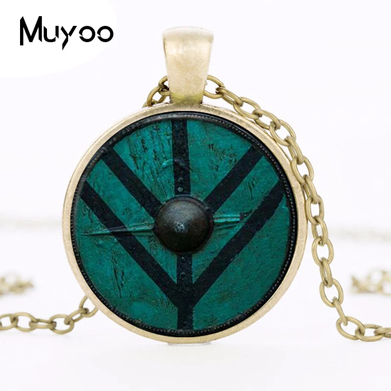 new arrived the Vikings necklace The shield of Lagertha pendant jewelry Cothic Glass Cabochon Necklace pendant amulet Gifts HZ1