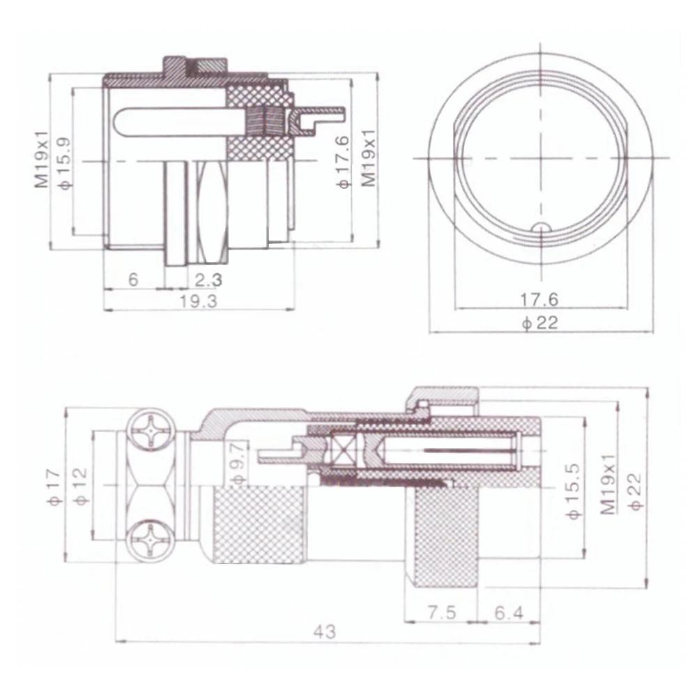 1 Set GX20 Luftfahrt-Steckverbinder, Stecker und Buchse, Rundsteckverbinder mit 2/3/4/5/6/7/8/9/10/12/14/15 Pins, Kabel-Panel-Steckverbinder – Detail 2