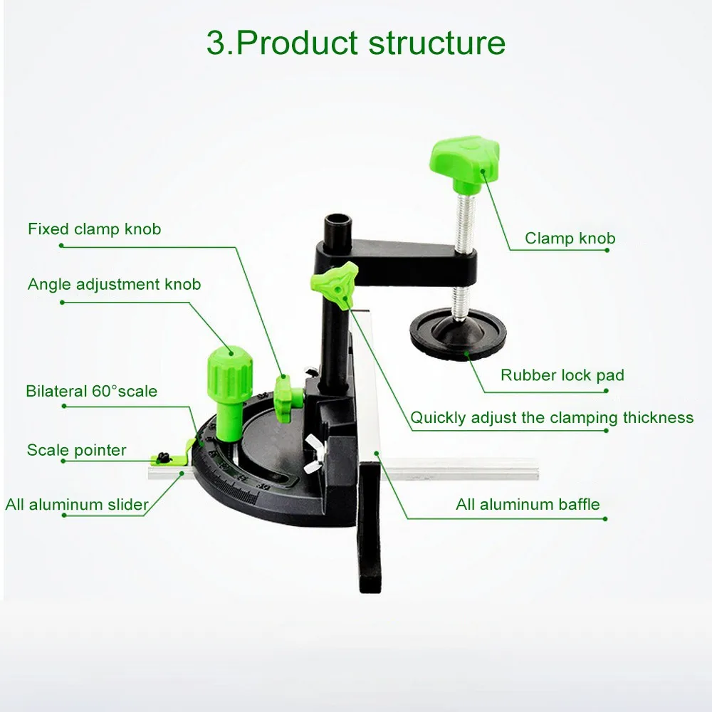 Tavolo Seghe Speciale Angolo di Pusher Durevole FAI DA TE Falegname Lavorazione Del Legno Angolo Push Righello Tavolo Seghe Mitra Manometro In Alluminio Strumento