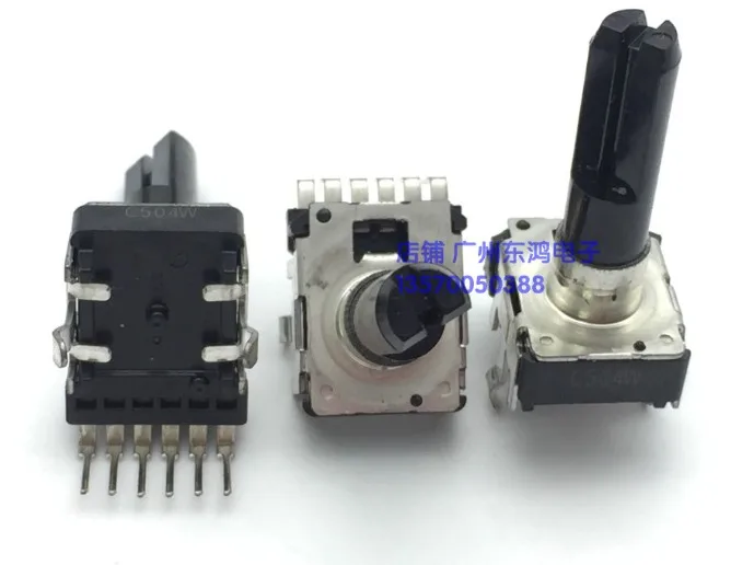 

[VK]Japan NOBLE RK12 type potentiometer C500K double 6 feet 6 pin center positioning shaft length 23mm switch