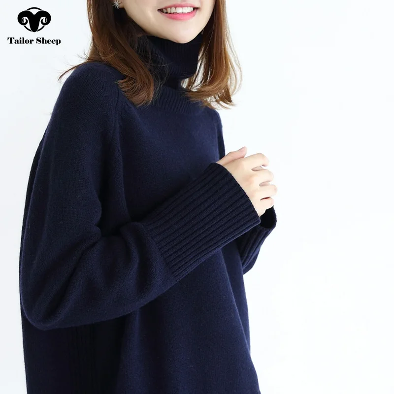 2024 winter thick pullover wool sweater women turtleneck long sleeve knitted jumpers female loose sweater