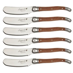 3-10pcs 6.25'' Laguiole style Butter Spreaders Knives Set Cheese Cutter Wood Handle Butter knife Stainless steel Kitchen Cutlery