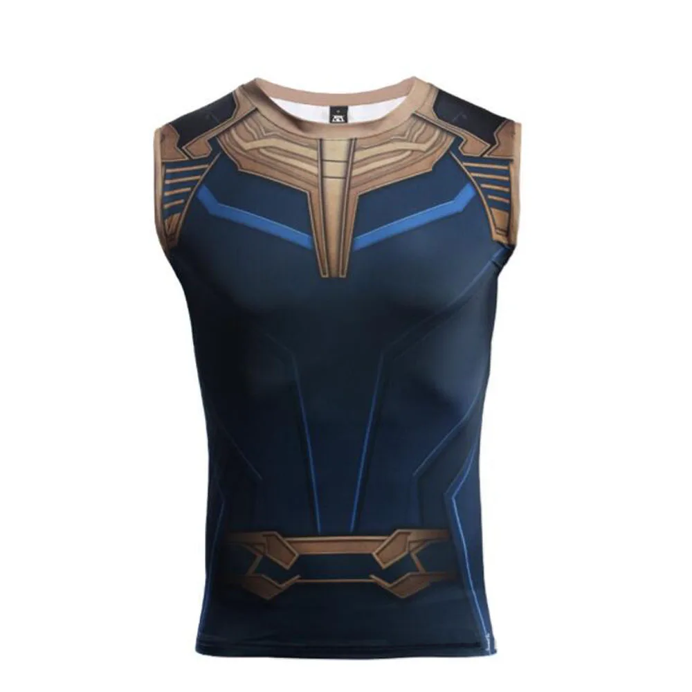 Black Panther Cosplay Compression T Shirt Tee 3D Printed Thanos Cosplay T-shirts Men Fitness Male Gym Tops T-shirts