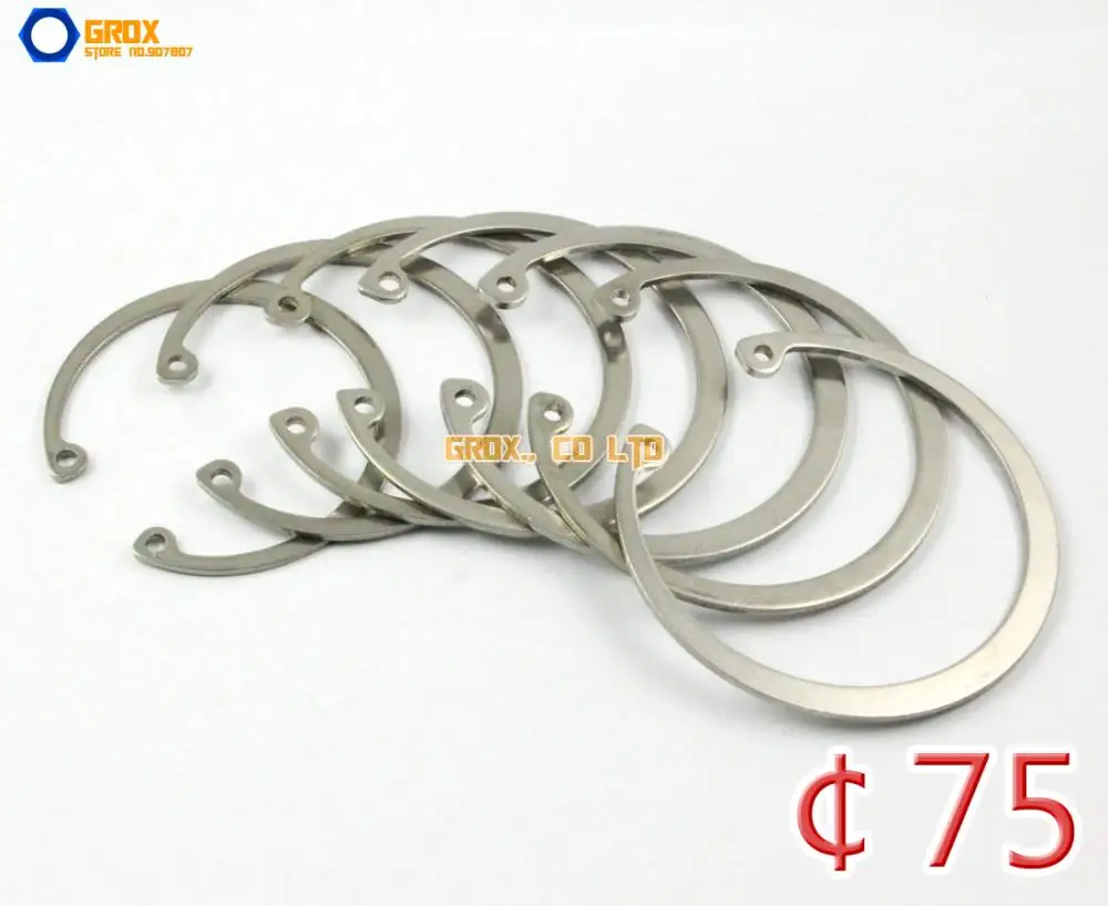 5 Pieces 75mm 304 Stainless Steel Internal Circlip Snap Retaining Ring