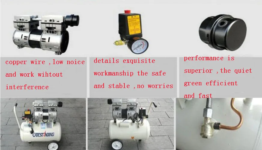 8L 0.7MPa Portable Single-Cylinder Air Compressor Piston Filling Machine Noisy Less Light Tool