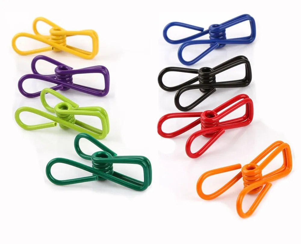 40 pcs Multi-purpose Colorful Metal Clips Holders,Multi-purpose Clothesline Utility Clips (40 pcs assorted colors)