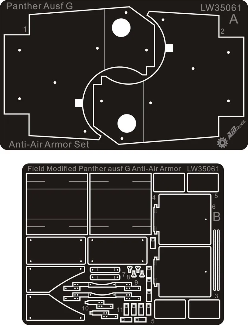 1/35 Scale Panther G Anti Air Armor w/Brass Bolts,Military Model Accessory