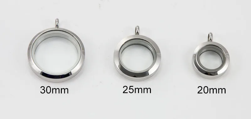 Water Proof  316L Stainless Steel 20mm 25mm 30mm glass memory  floating locket living locket floating charm locket