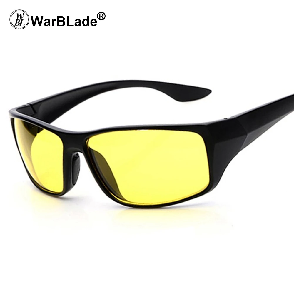 WarBLade Marke Neue Sport Brille Nachtsicht Fahren Gläser Polycarbonat Sonnenbrille Rahmen Anti Glare UV400 Für Männer