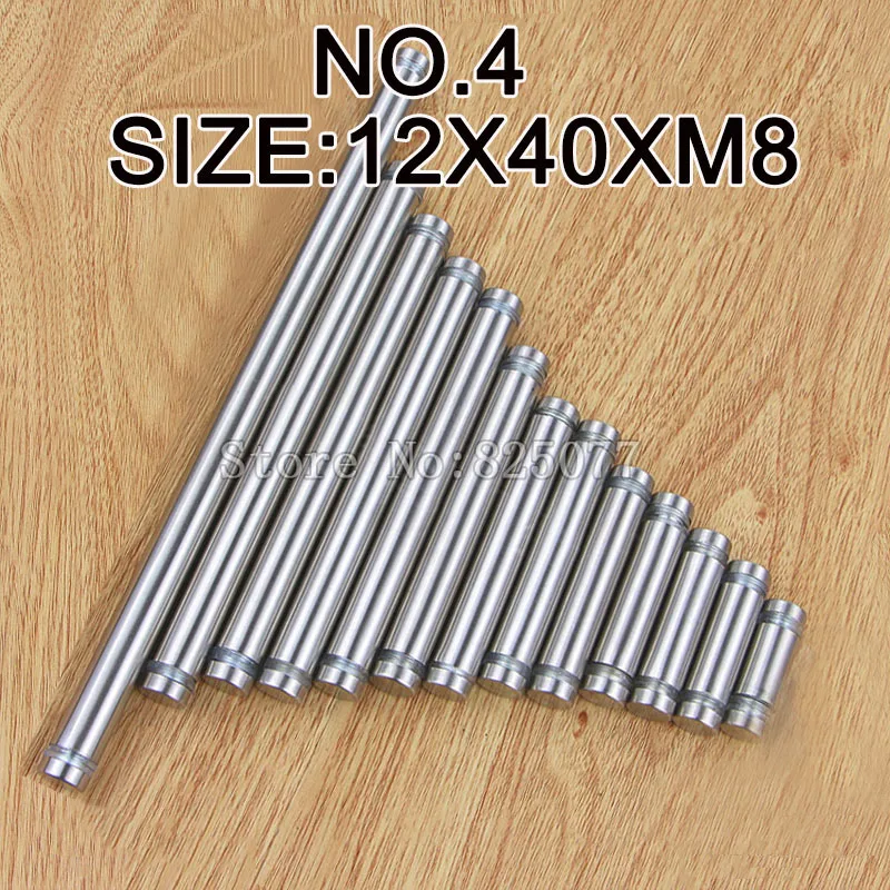 DHL 100PCS Diameter 12x40mm Stainless Steel Double Head Hollow Screw Acrylic Billboard Advertisement Fixing Screw KF975