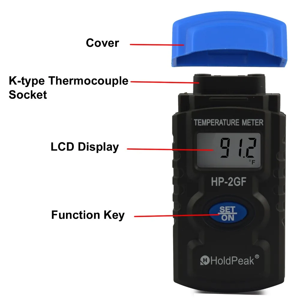 Humidity Meter Detector Mini Portable LCD Digital Thermometer Outdoor Indoor Measuring Tools, HoldPeak HP-2GF