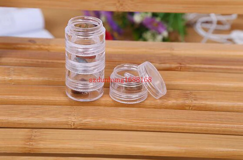 1000pcs -5g transparent small round bottle with lid jars pot container,clear plastic sample container for nail art storage