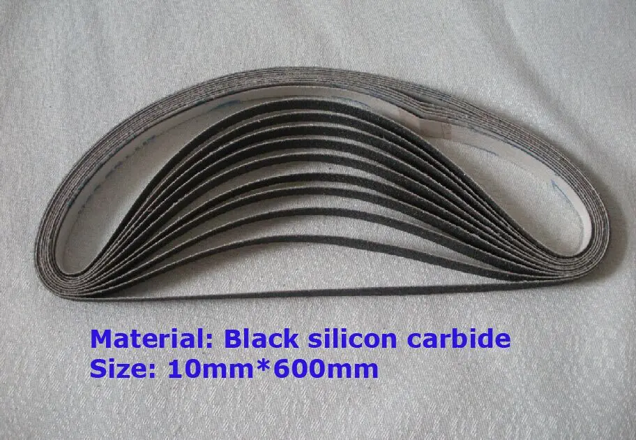 

10mm*600mm 60grit 10pcs 80grit 10pcs 120grit 20pcs abrasive sanding belt for air belt sander 40pcs/lot