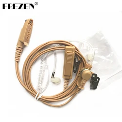 Covert Acoustic Tube Beige Flesh Color Earpiece Headset Mic for Motorola Two Way Radio GP328Plus GP344 GP388 GP688 Walkie Tlakie