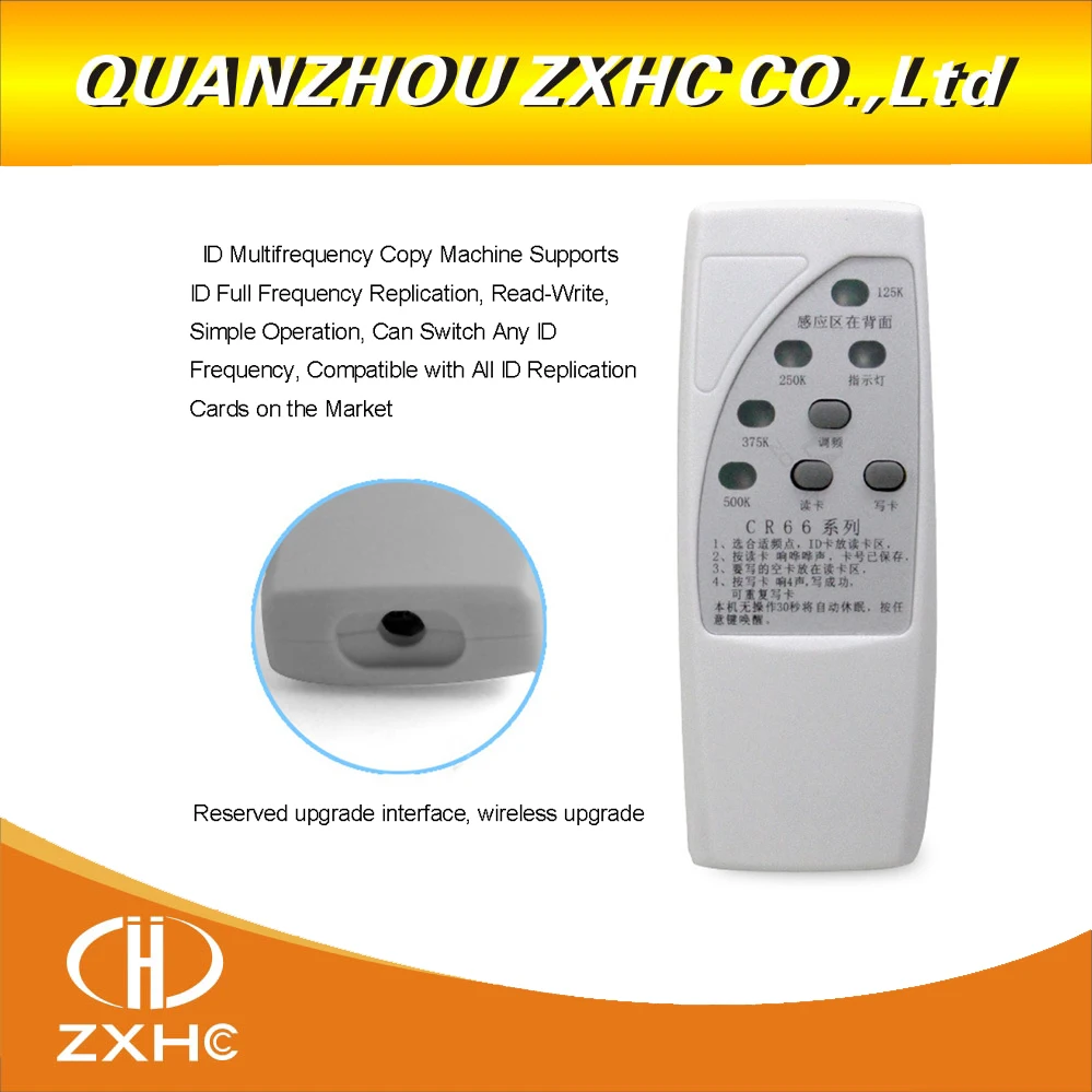 RFID ID Card CR66Handheld Copier 125/250/375/500KHz Scanner Programmer Reader Writer Duplicator With Light Indicator Sensitively