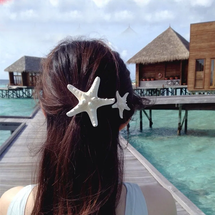 2023 New Hair Accessories Jewelry 2pcs/Lot Women Girls New Nice Beach Hair Accessory Starfish Sea Star Hair Clip Hairpin Jewelry