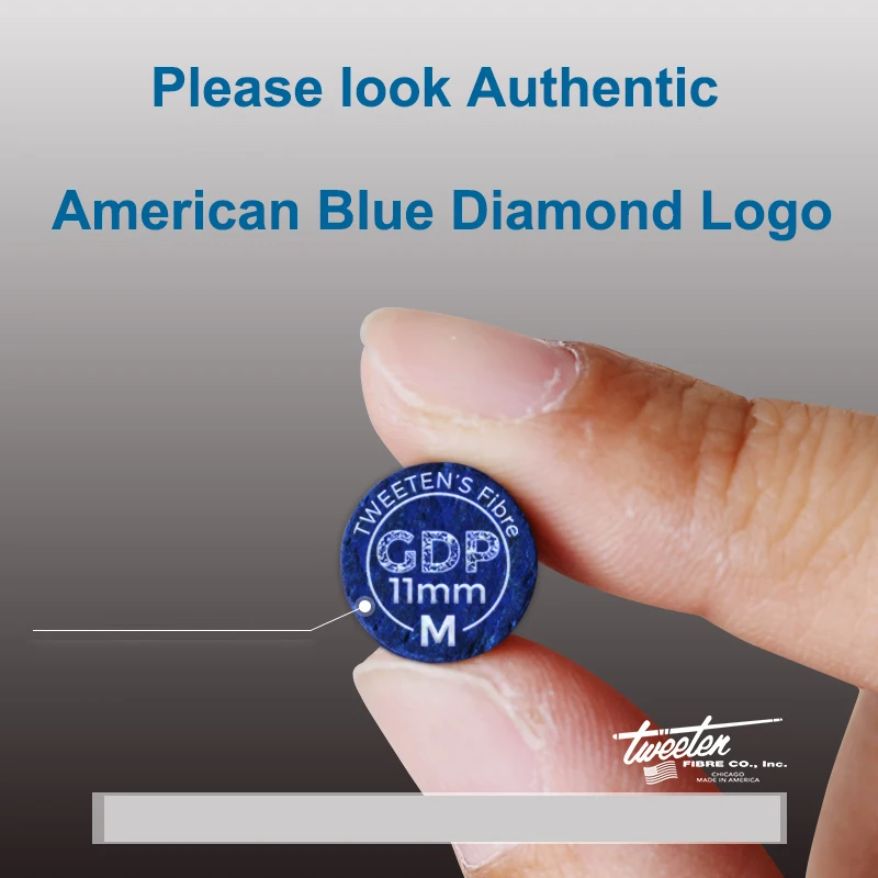 Punta azul de diamante superdorado, excelente taco de billar, accesorios de billar con logotipo de Diamante Azul americano auténtico