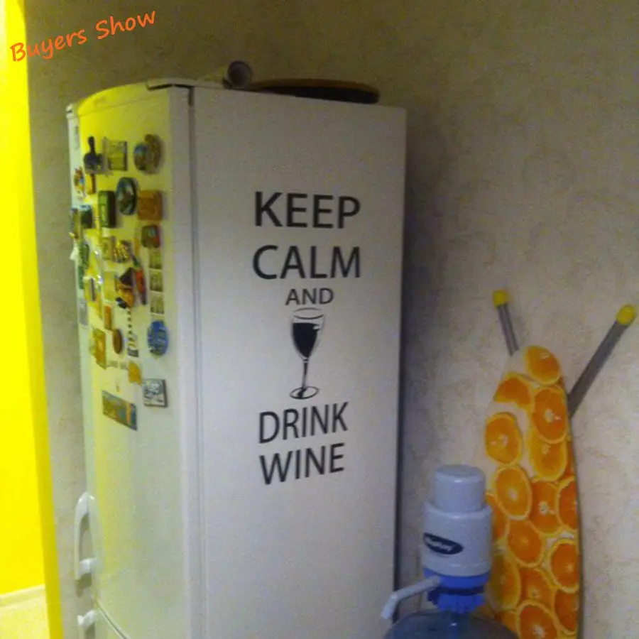 Wine Wall Decals Bar Wall Sticker -  Keep Calm and Drink Wine - Funny Bar pub Wall Art Decor