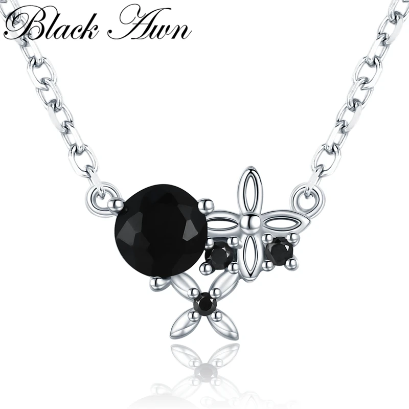 BLACK AWN New Arrival Romantic 925 Sterling Silver Fine Jewelry Trendy Flower Engagement necklaces & pendants For Women K035