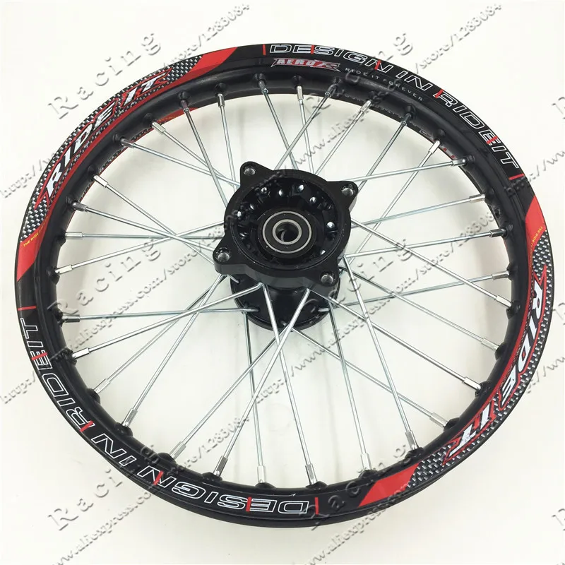 Black Pit Bike Racing 14 Inch Alloy Front Wheel Rim with 32 holes fit 60/100-14 tyre PIT PRO  CRF 1.40