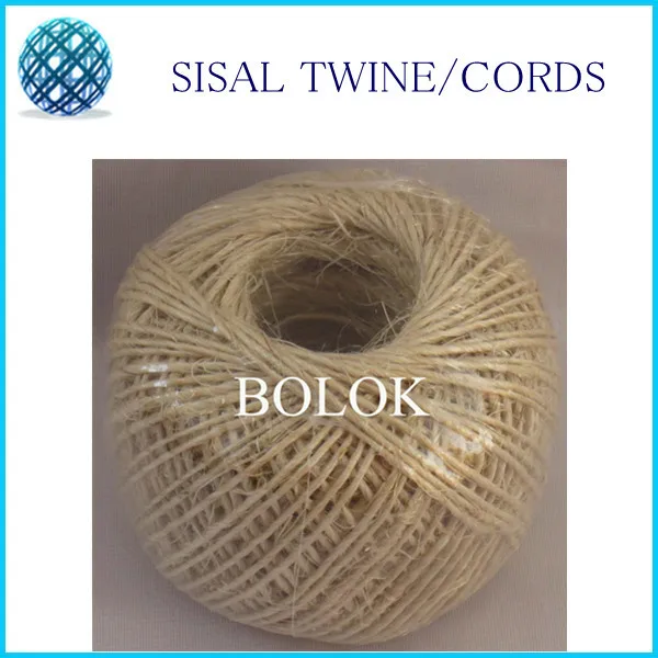 8pcs/lot natural sisal fibre twine (dia.: 1.5mm, 1 ply twisted)80m/ball, sisal packing twine by free shipping