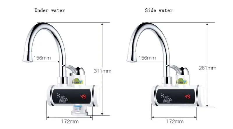 Elektrische Wasser Heizung 220V Elektrische Wasserhahn Küche Instant Heißer Wasser Heizung Digital Display Boden/Seitlichen Aufnahme Typ H0145