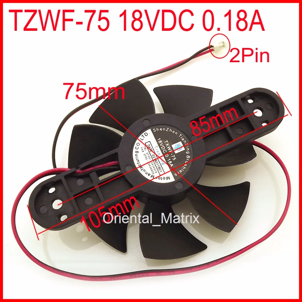 Free Shipping BRUSHLESS DC FAN TXWF-75 PD-8025MS 75mm 18VDC 0.18A 2Pin For C21-RH2101 RH2102 Induction Cooker Cooling Fan