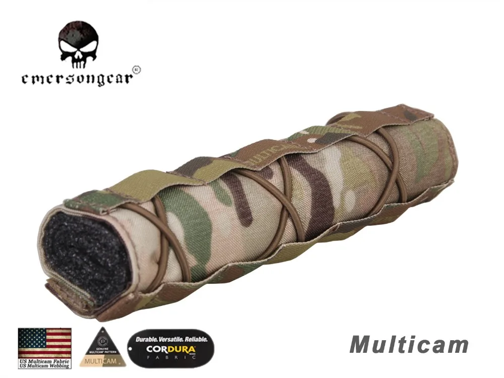 EmersonGear Tactical 22cm Suppressor Mirage Cover Quick Release Airsoft Cover with Shock strap EM9330