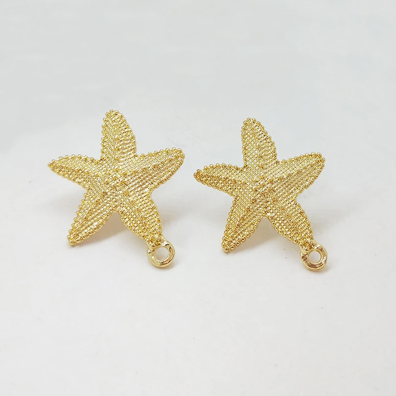 New 30*25mm 4pcs/bag High Quality Zinc Alloy Big Starfish Earring Base Connectors Linkers for DIY Earring Jewelry Accessories