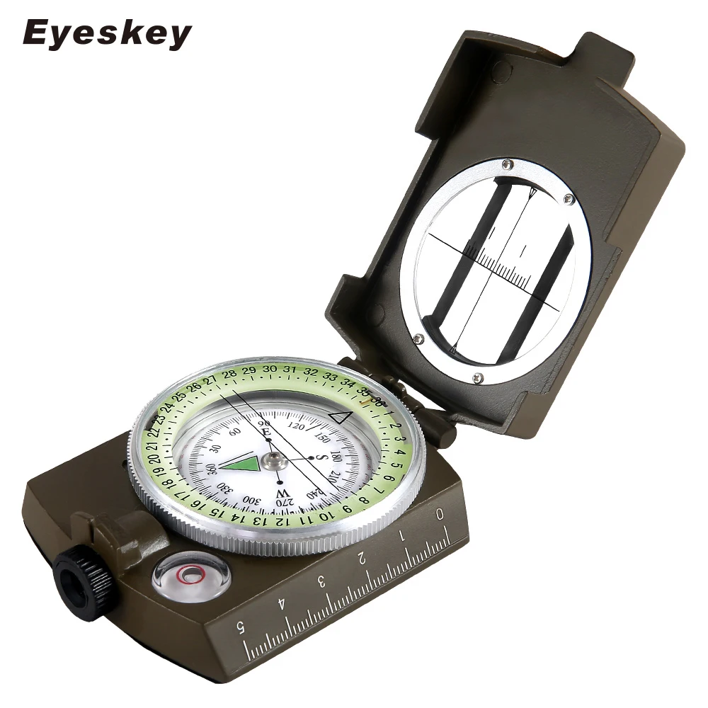 Military Lensatic Compass Eyeskey Survival Military Compass Hiking Outdoor Camping Equipment Geological Compass Compact Scale