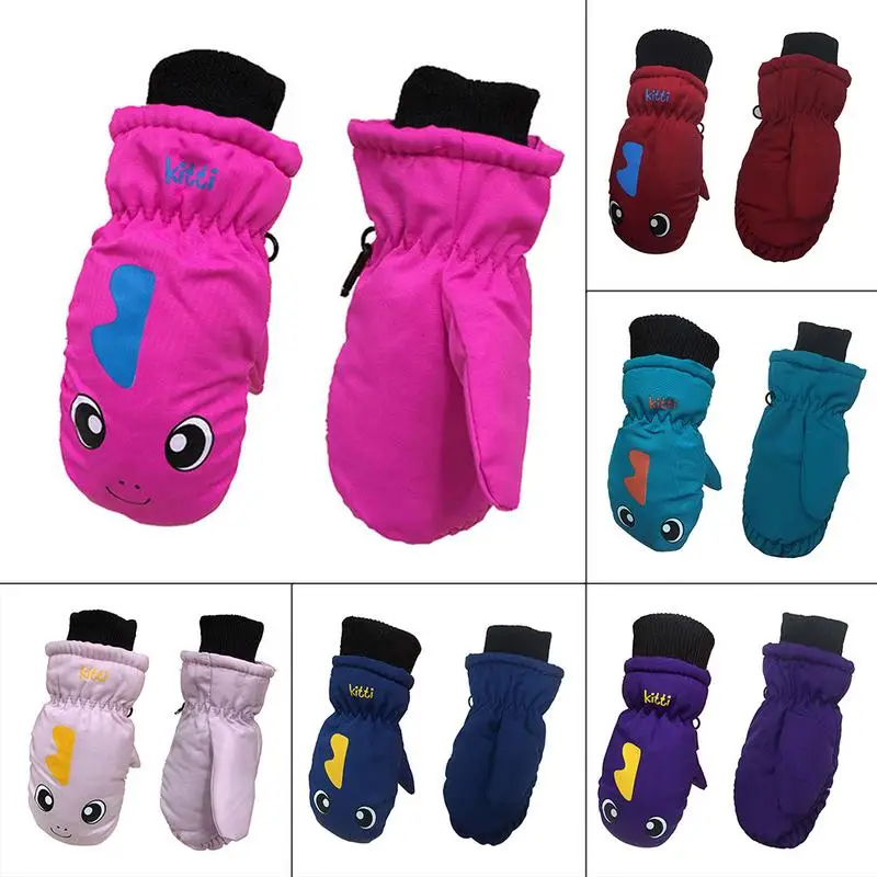 Gants de Ski chauds d'hiver pour enfants, pour garçons/filles, sport, imperméables, coupe-vent, antidérapants, mitaines de neige, poignet étendu