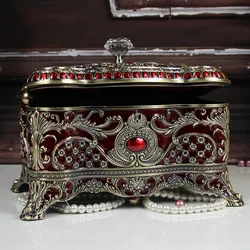 Europa legering metalen ketting ring opbergdozen sieraden doos cosmetische opbergdoos bronskleur opslag desktop organizer case Z150