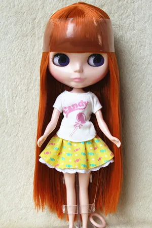 

Blyth doll Nude dolls chocolate color Liu Hai straight hair 30cm ordinary body can be replaced body DIY doll suitable for makeup