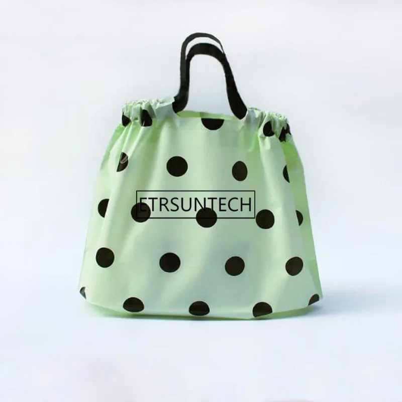 

Plastic Packaging Bag with Handle Dot Drawstring Bag For Clothes Underwear Gift Toys Makeup Plastic Shopping Bags