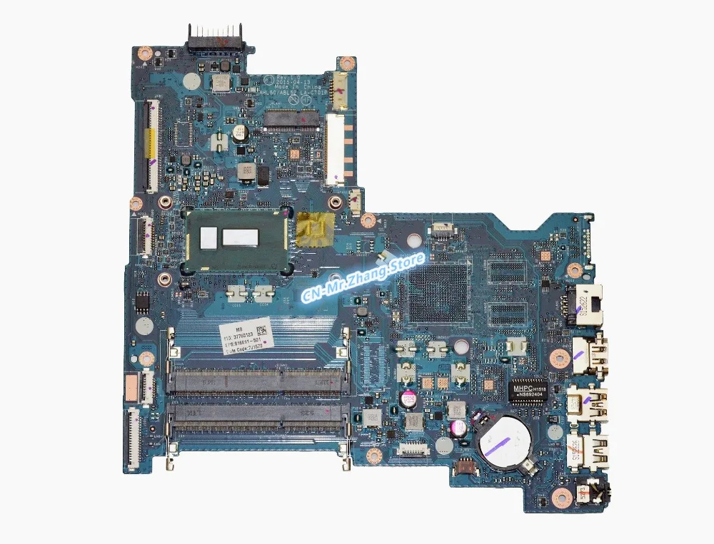 Used FOR HP PAVILION 15-AC020NR Laptop Motherboard W/ i3-5010U CPU 816811-501 LA-C701P DDR3L