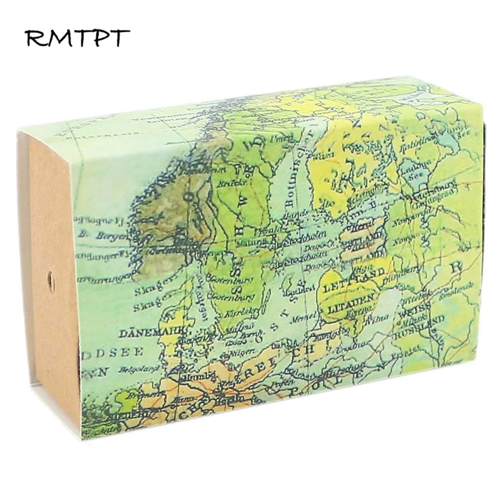 RMTPT 50pcs/Lot World Map Drawers Design Candy Gift Boxes Baby shower Birthday party Craft Paper Case for Wedding Favors