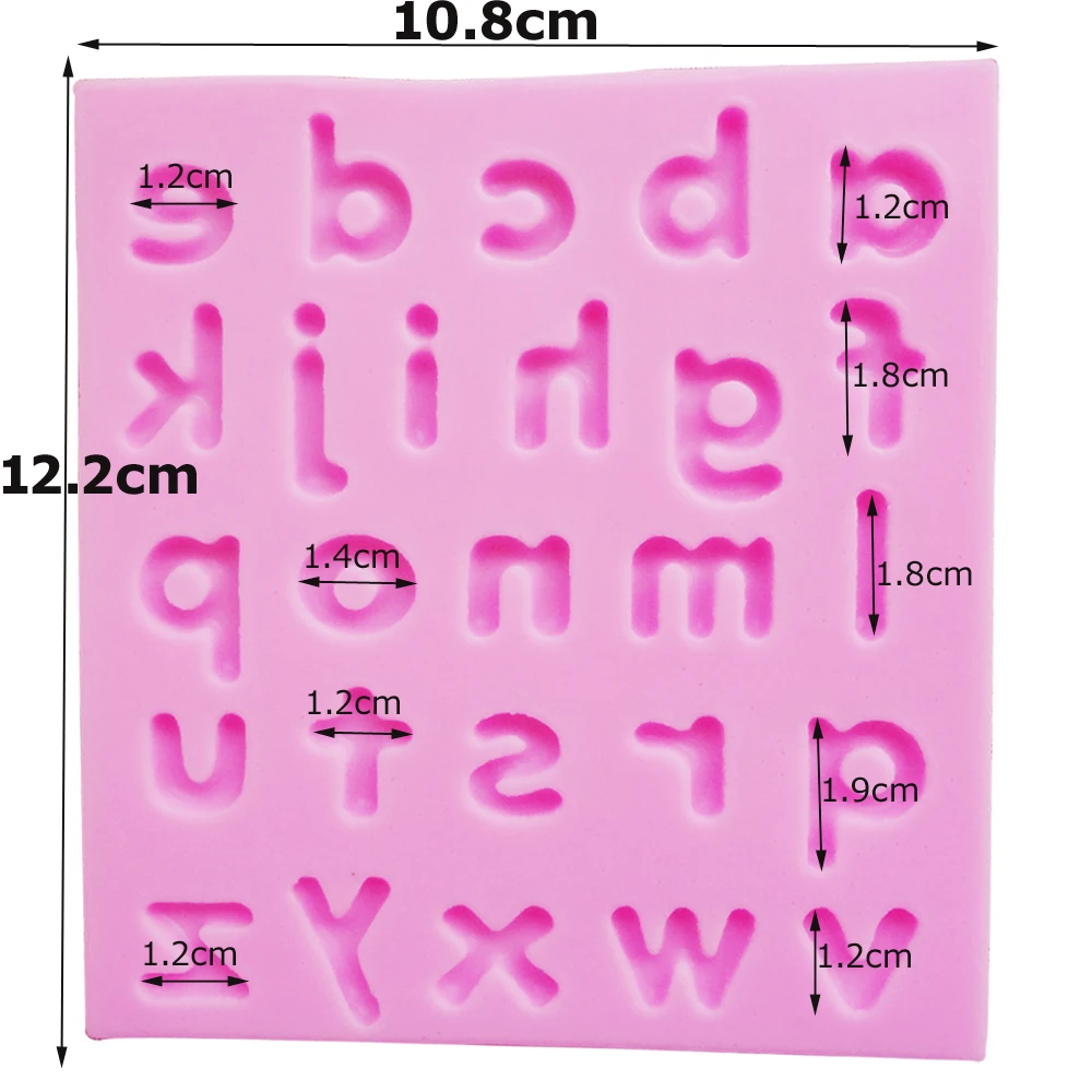 Byjunyeor M169 Letter Lowercase Epoxy UV Resin Silicone Mold Cake Decoration Fondant Cake Clay Gumpaste Chocolate Moulds