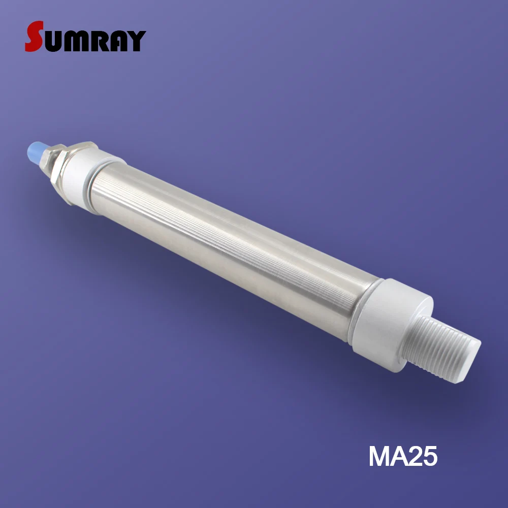 

SUMRAY MA Type Pneumatic Cylinder 25mm Bore 25/50/75/100/125/150/175/200/250/300mm Stroke Double Action Pneumatic Air Cylinder