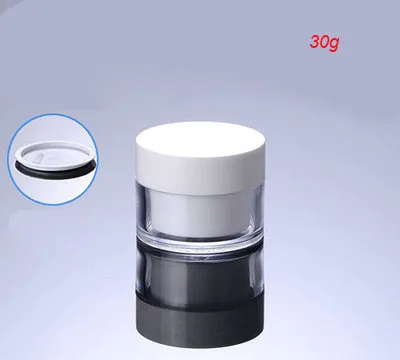 

NEW 50pcs 30G double wall cream bottle, plastic 30 g cosmetic white cream jar, wholesale plastic 1 ounce Cosmetic Jar empty