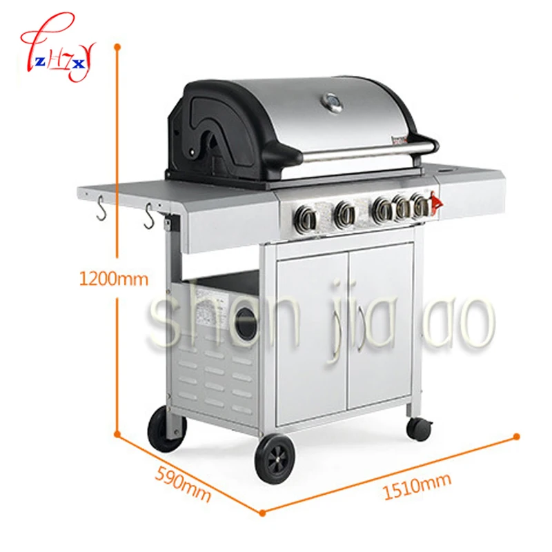 في الهواء الطلق/المنزلية موقد غاز الفولاذ المقاوم للصدأ متعددة الوظائف أربعة شبكة شواء الصادرات ، 4 مواقد 1 قطعة