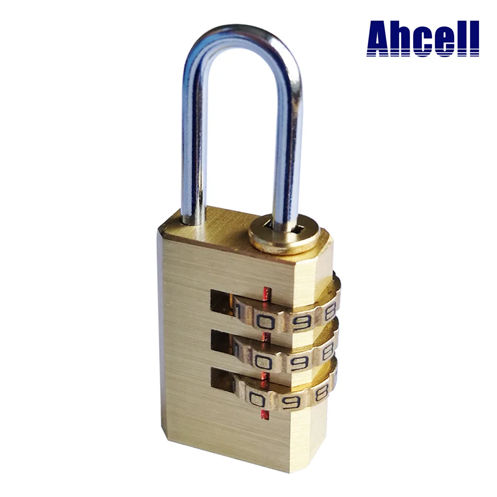 Mini 3 or 4 numbers Resettable padlock digit password bag luggage mechanical combination dial-up keyless travel brass coded lock