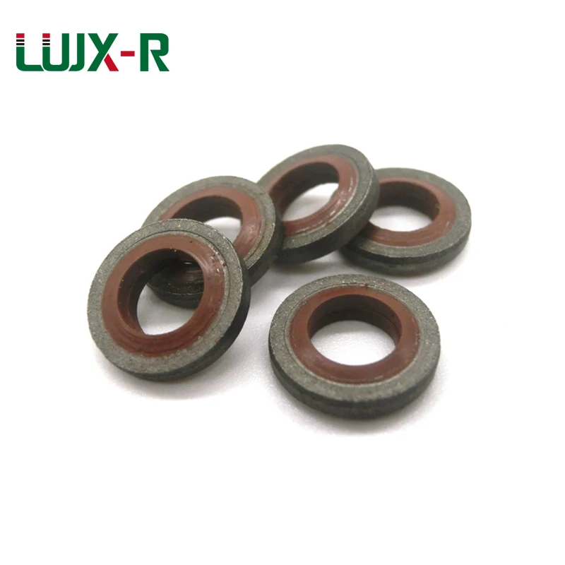 LUJX-R Combined Bonded Washer Seal Gasket FKM Ring M6/8/10/12/14/16/18/20-M60 Corrosion Resistance Galvanized Metal+Fluorine