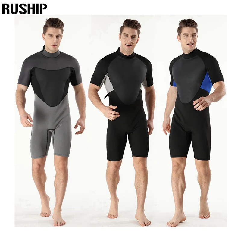 2mm Men Neoprene wetsuit Double nylon fabric Short paragraph diving suit surf clothing Surf Diving Equipment winter swimsuit