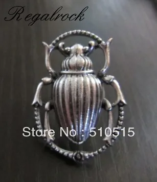 Gothic Scarab Ring Cleopatra Egyptian Beetle Khepri Steampunk Insect Adjustable Size Goth Jewelry