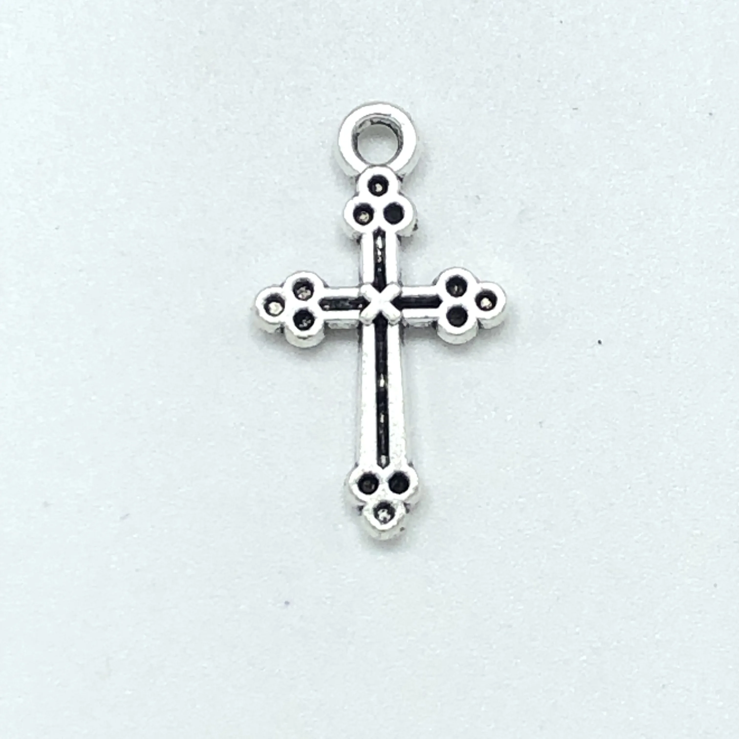 JunKang 30pcs 12mm*21mm popular Christian cross pendant tag DIY handmade bracelet necklace connection accessories