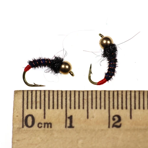 Imagen 2 del producto Bimoo 6PCS # 10 señuelos de cebo de pesca con mosca de trucha de hundimiento rápido con cabeza de cuentas de latón