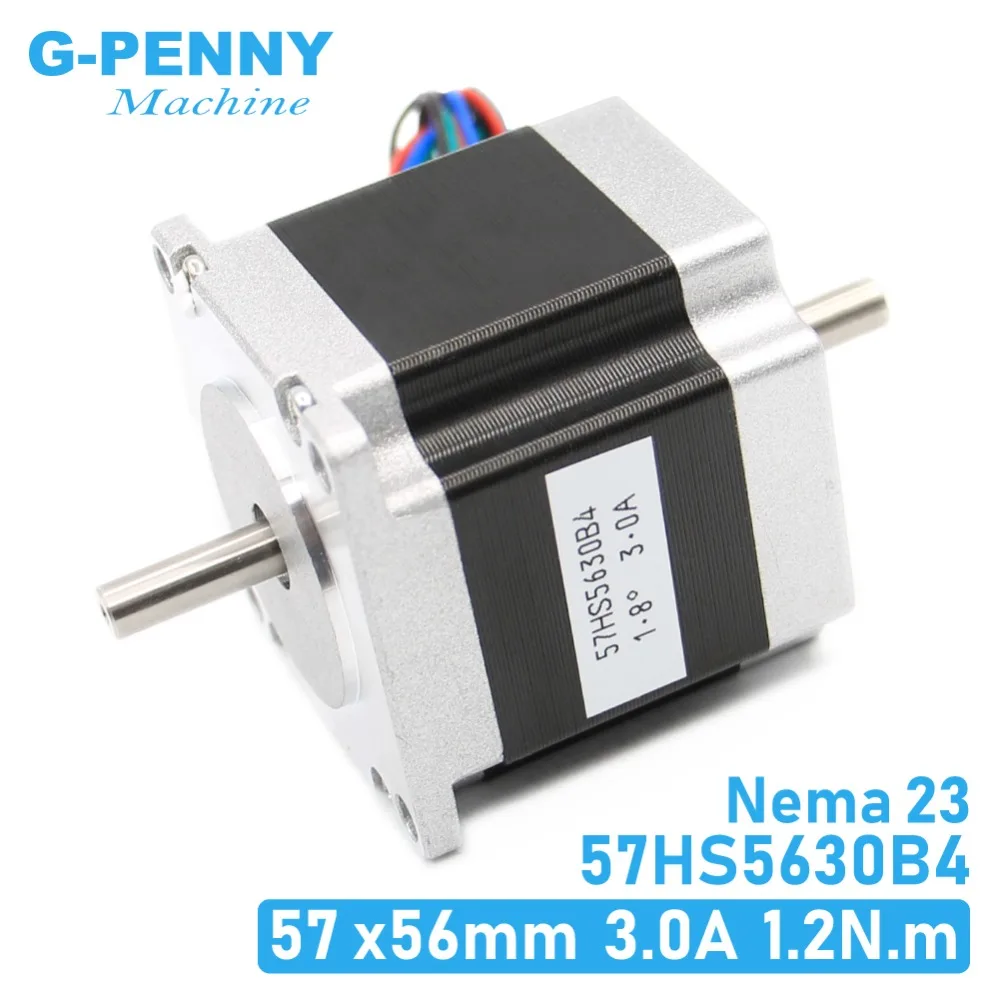 G-penny silnik krokowy CNC podwójny wał 57x56 NEMA 23 silnik krokowy 3A 1.26N.m podwójny wał silnik krokowy 180 uncji do maszyny CNC