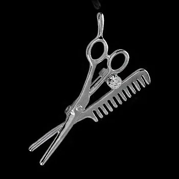 Hot New Fashion Comb Scissors Haircut Tool Crystal Brooch Personalized Style Suit Shirt Collar Needle Men And Women Jewelry